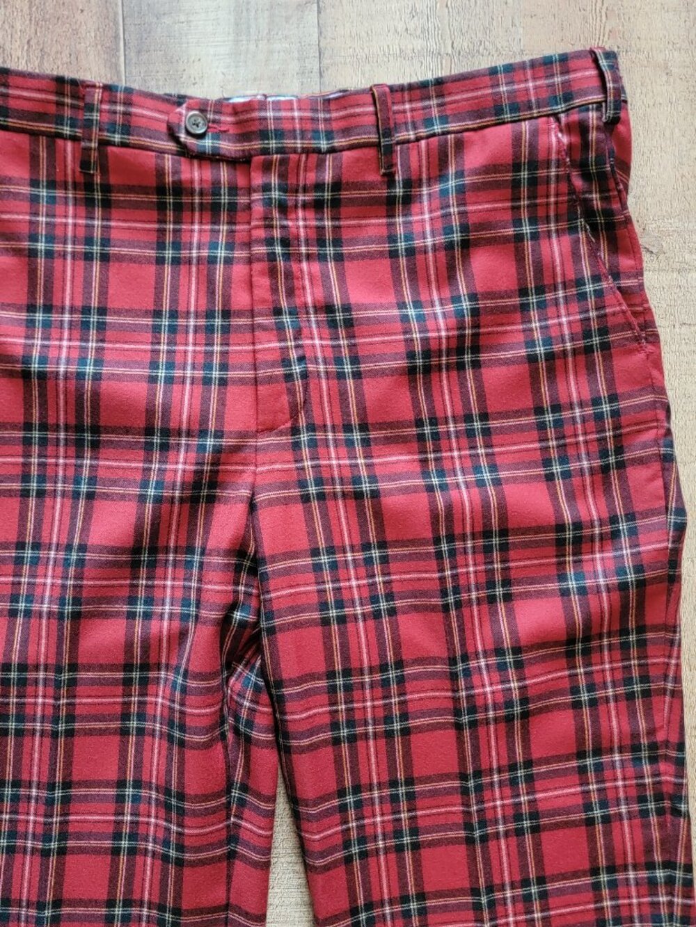 Berle Red and Black Tartan Plaid Dress Pants - Picture 5 of 14